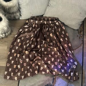 Brown Patterned Skirt